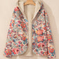 Beige Vintage Paisley Floral Printed Sherpa Lined Hooded Jacket
