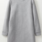 Gray Solid Color Textured Long Sleeve Shift Dress