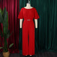 Round neck solid color high waist jumpsuit