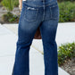 Dirty blue Plus Size High Waist Side Slits Flare Jeans