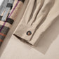 Khaki Plaid Patchwork Long Sleeve Shirt Mini Dress